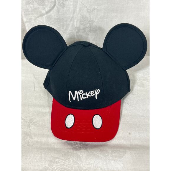 Mickey Mouse Hat with Ears Black Red Disney Snapback Classic Adjustable Unisex - Picture 2 of 8